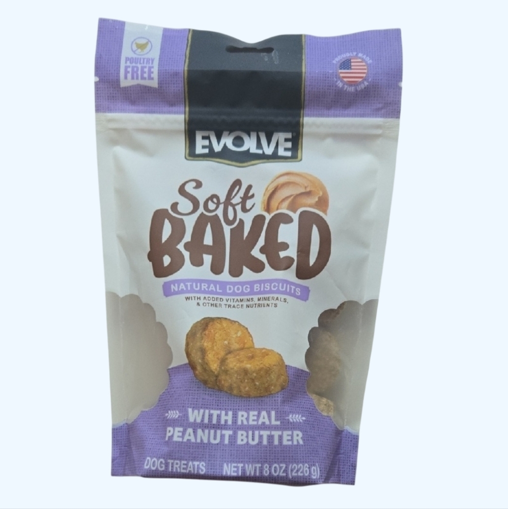 Evolve Dog Natural Soft Baked Biscuits-Poultry Free-8 Oz